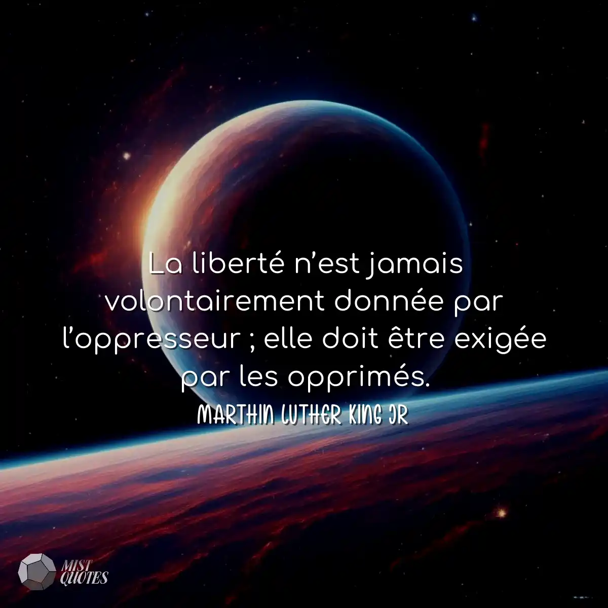 La liberté n’est jamais volontairement donnée par 