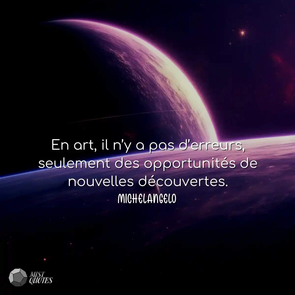 En art, il n’y a pas d’erreurs, seul