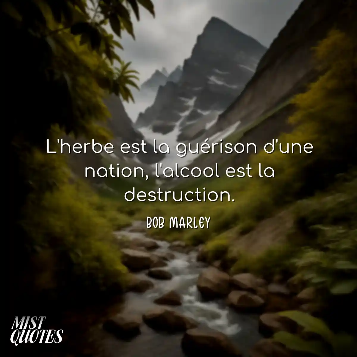L'herbe est la guérison d'une nation, l'alcool est