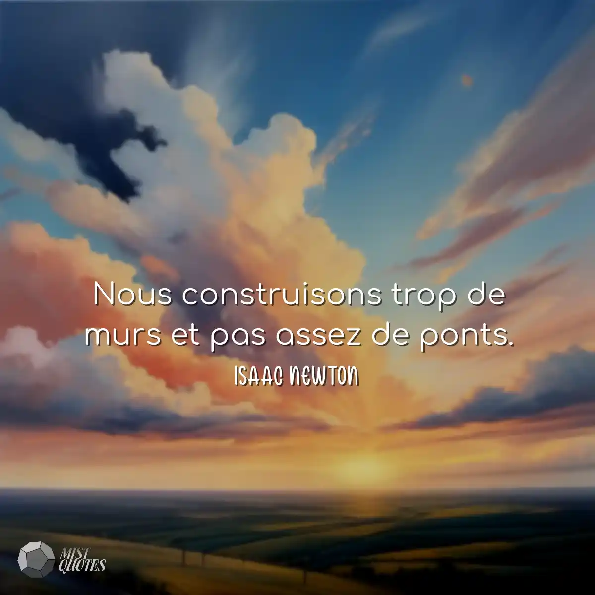 Nous construisons trop de murs et pas assez de pon