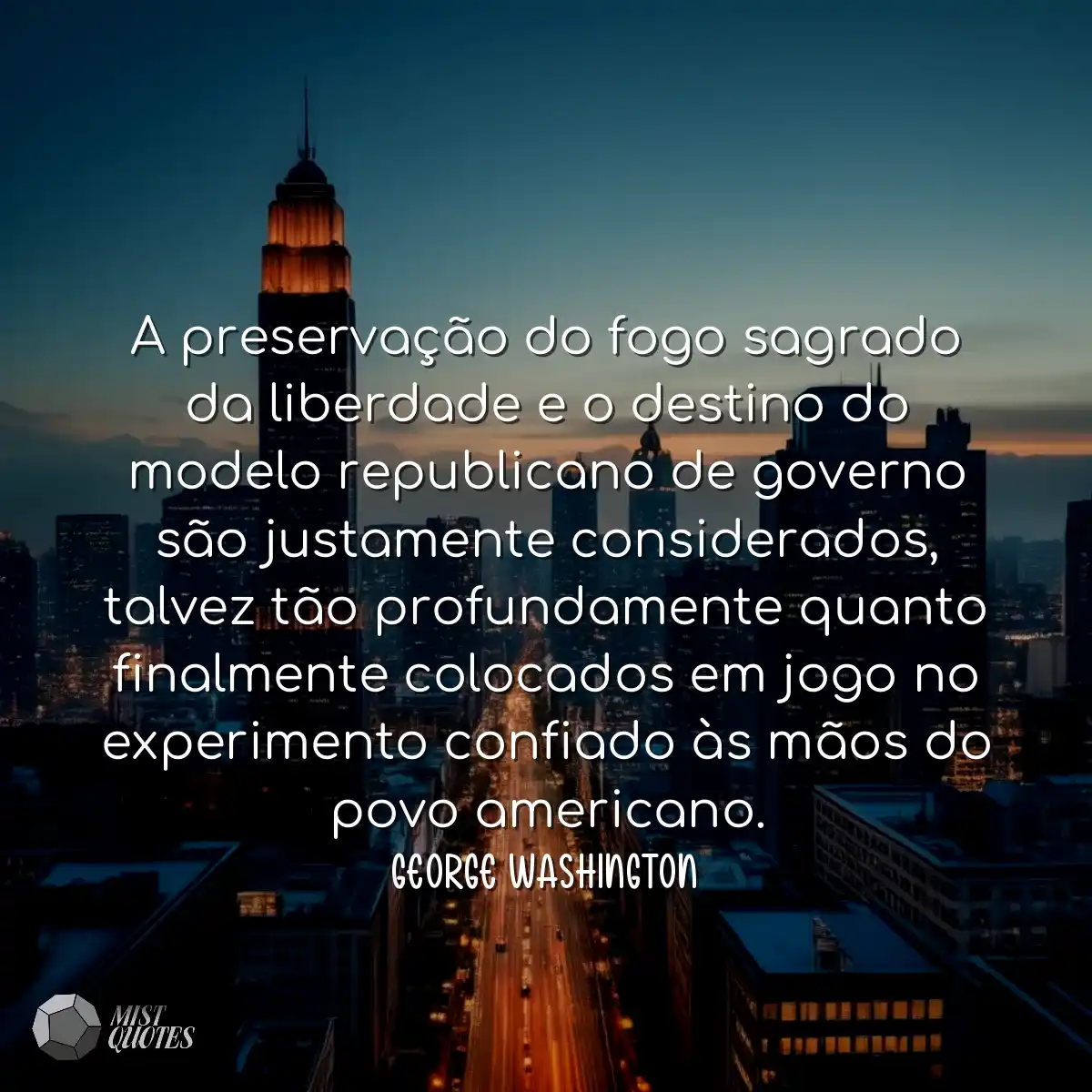 A preservação do fogo sagrado da liberdade e o des