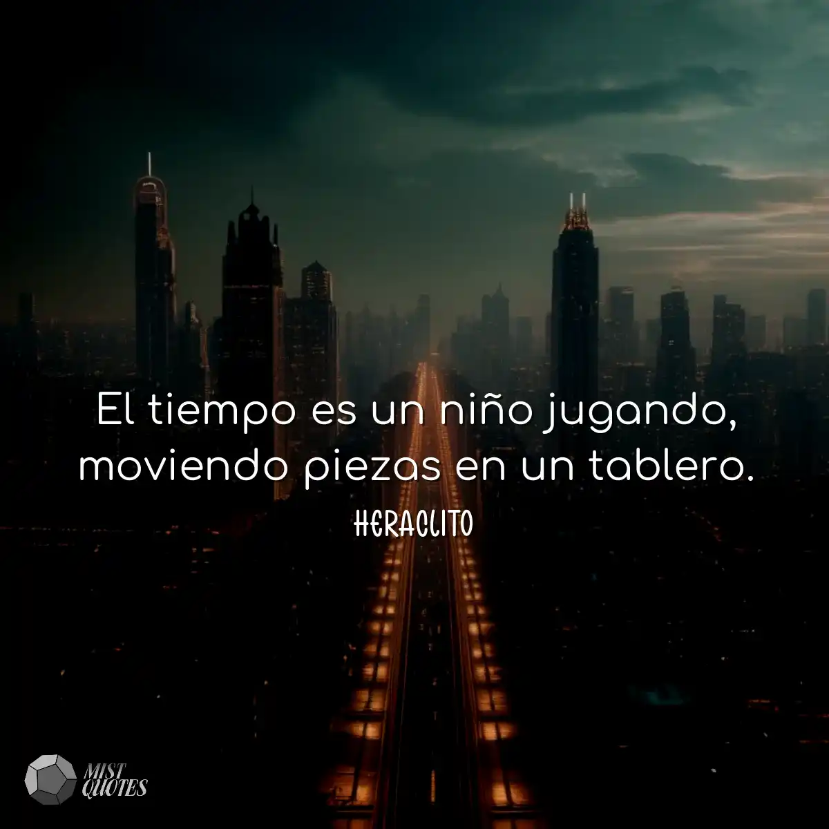 El tiempo es un niño jugando, moviendo piezas en u