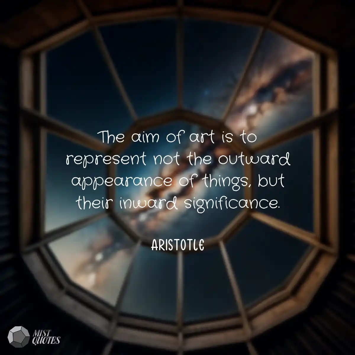 The aim of art is to represent not the outward app