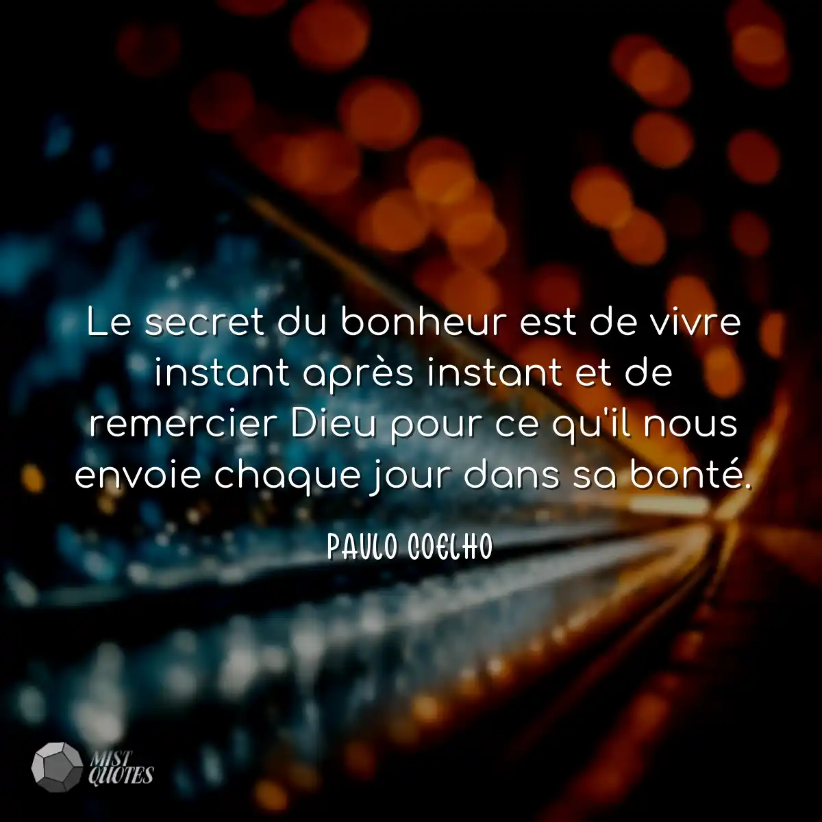 Le secret du bonheur est de vivre instan