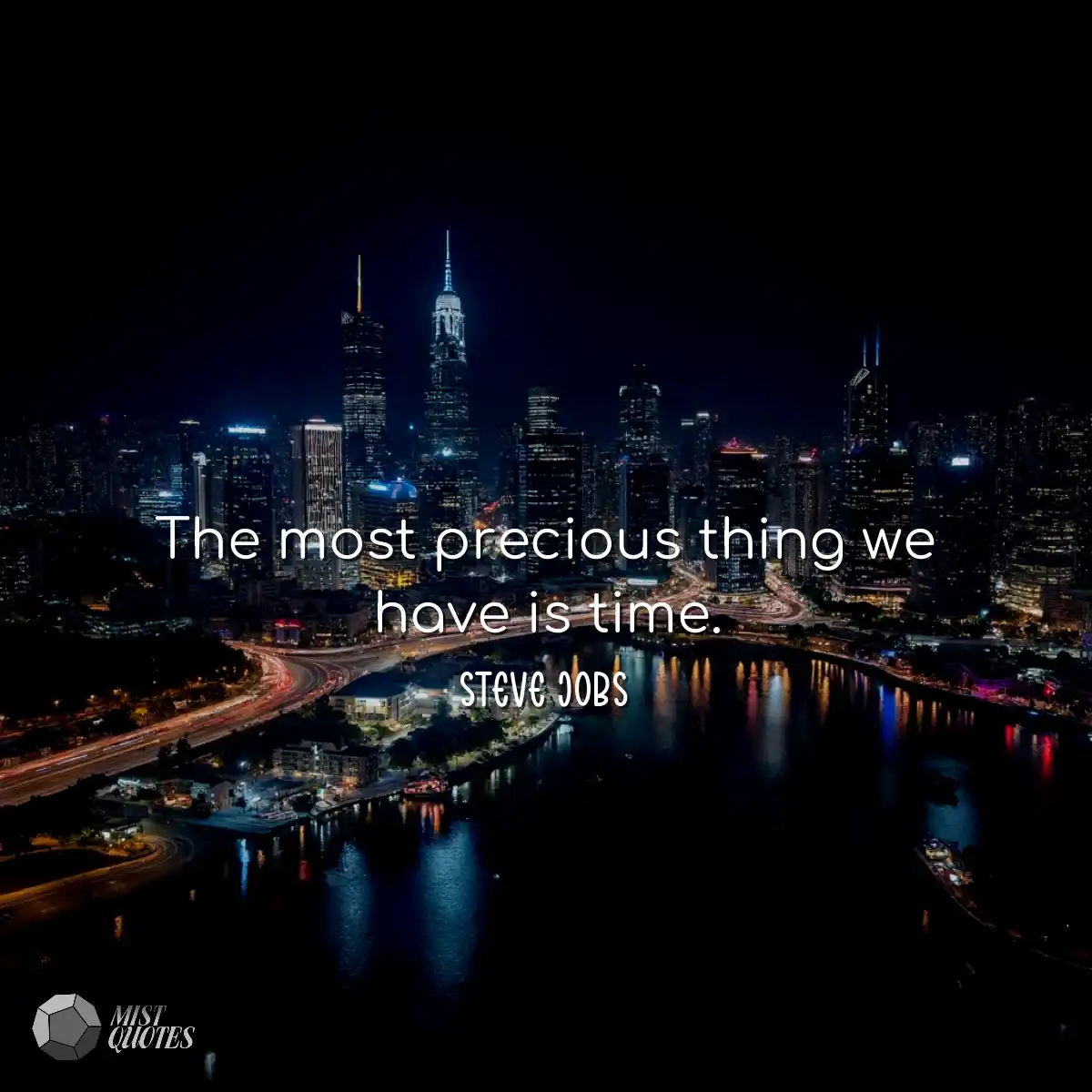 The most precious thing we have is time.