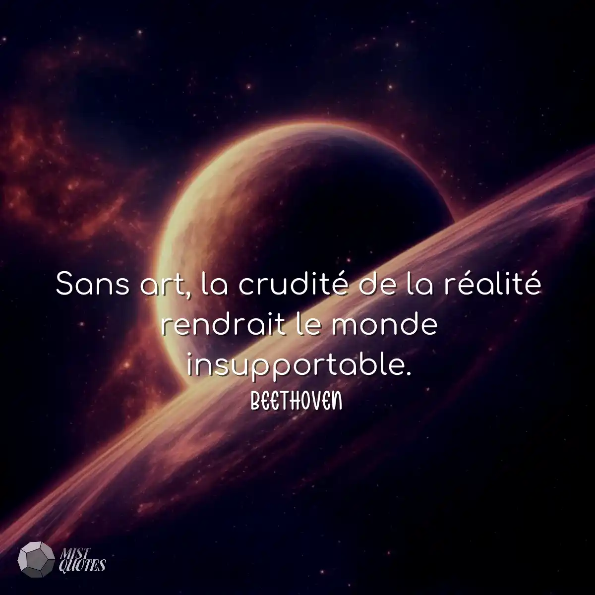 Sans art, la crudité de la réalité re