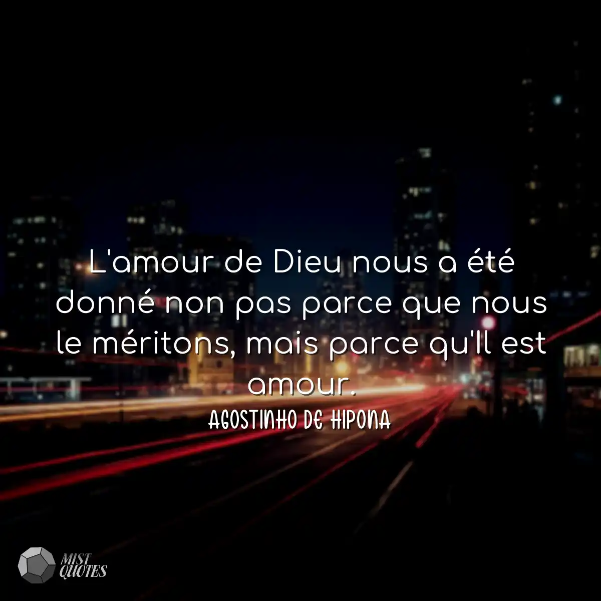 L'amour de Dieu nous a été donné non 