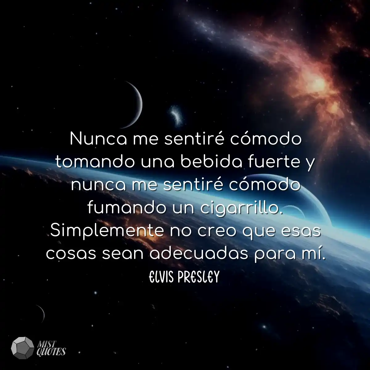 Nunca me sentiré cómodo tomando una bebida fuerte 