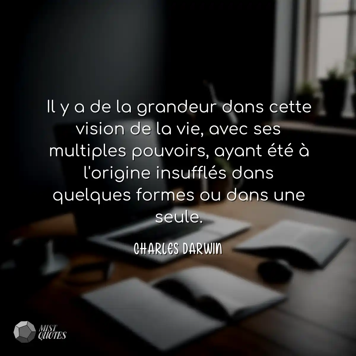 Il y a de la grandeur dans cette vision de la vie,