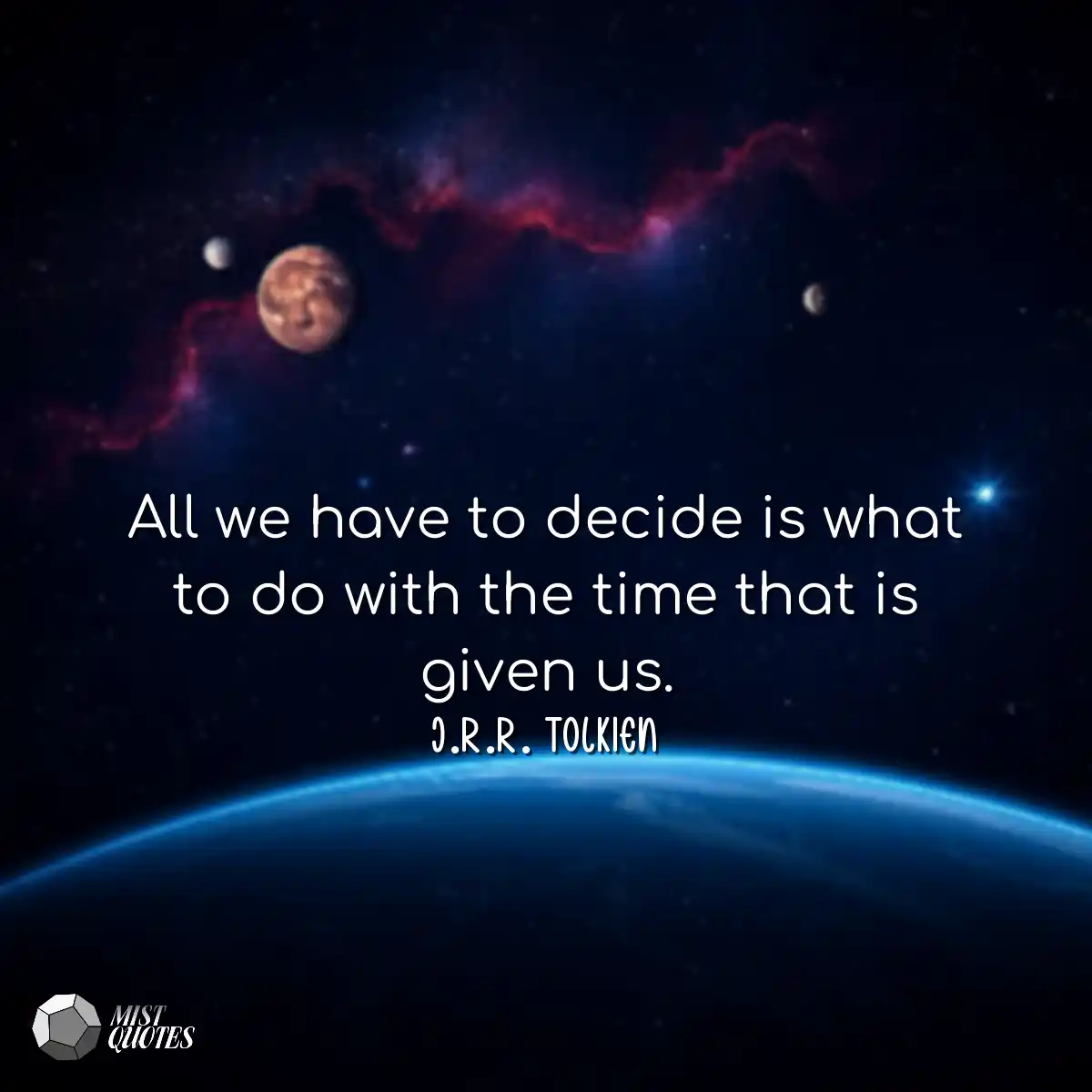 All we have to decide is what to do with the time 