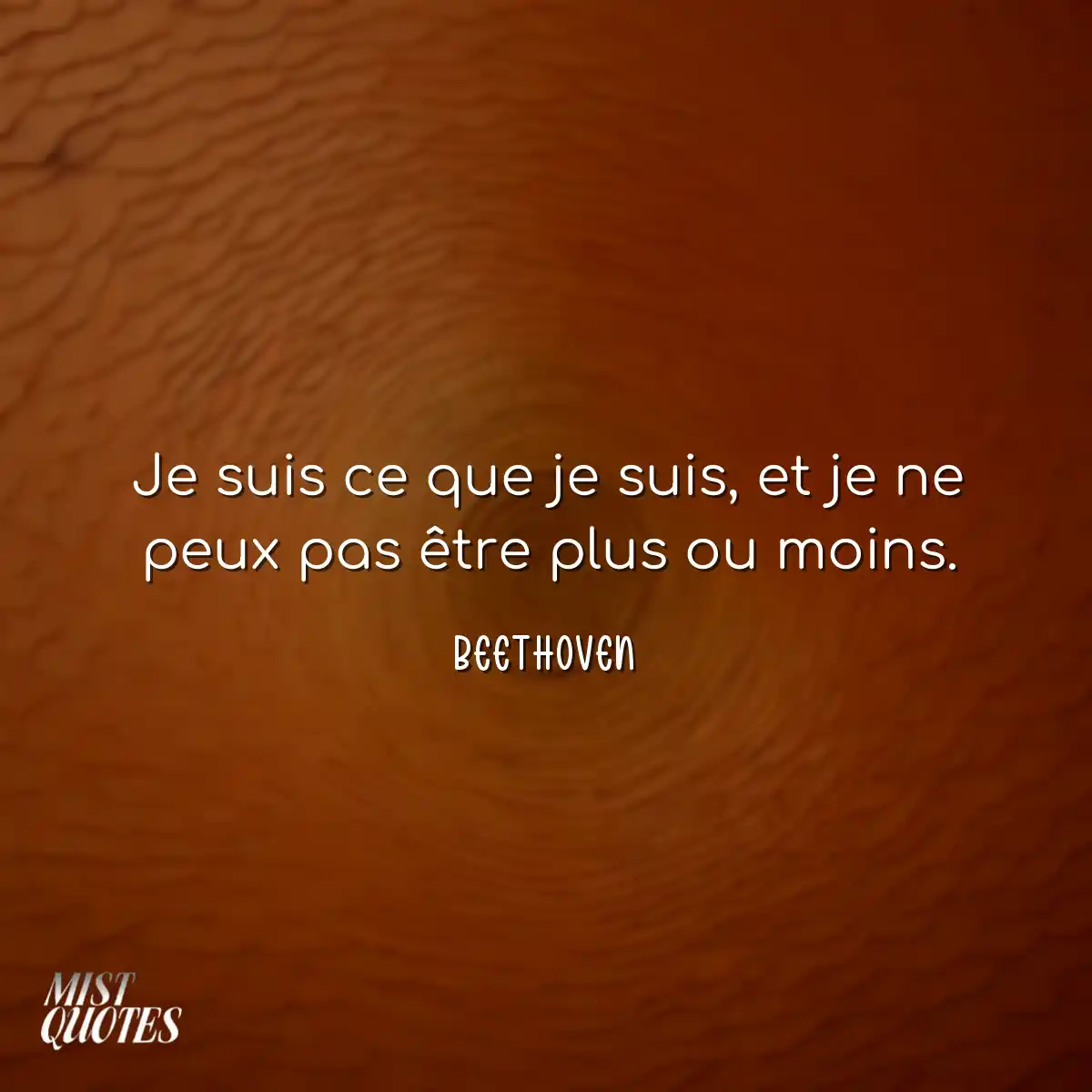 Je suis ce que je suis, et je ne peux pas être plu