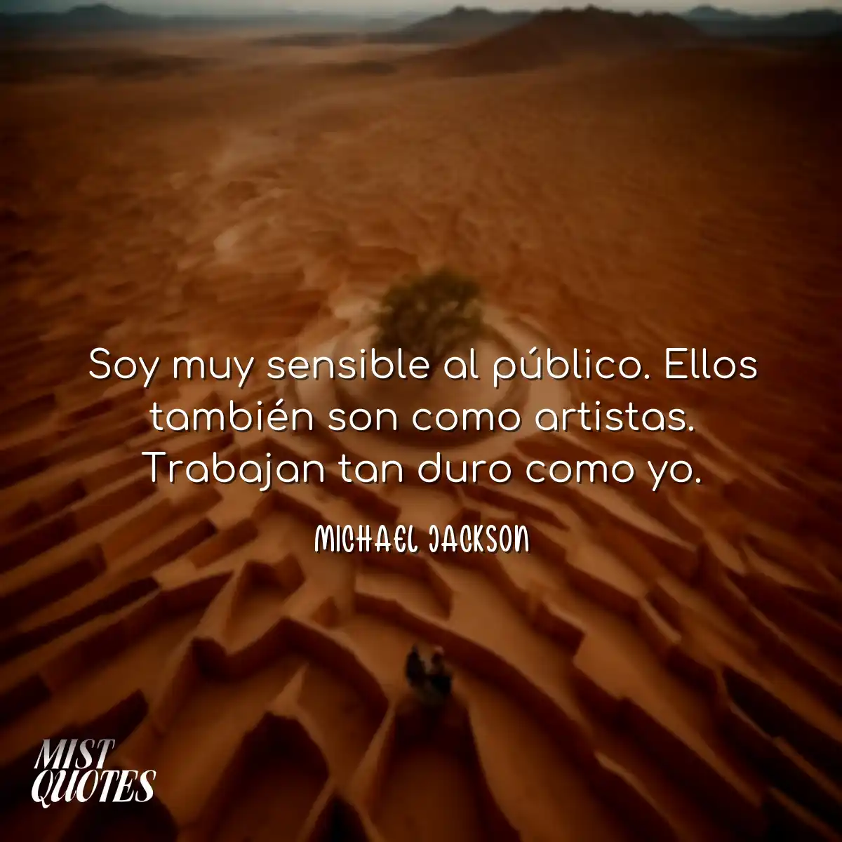 Soy muy sensible al público. Ellos también son com