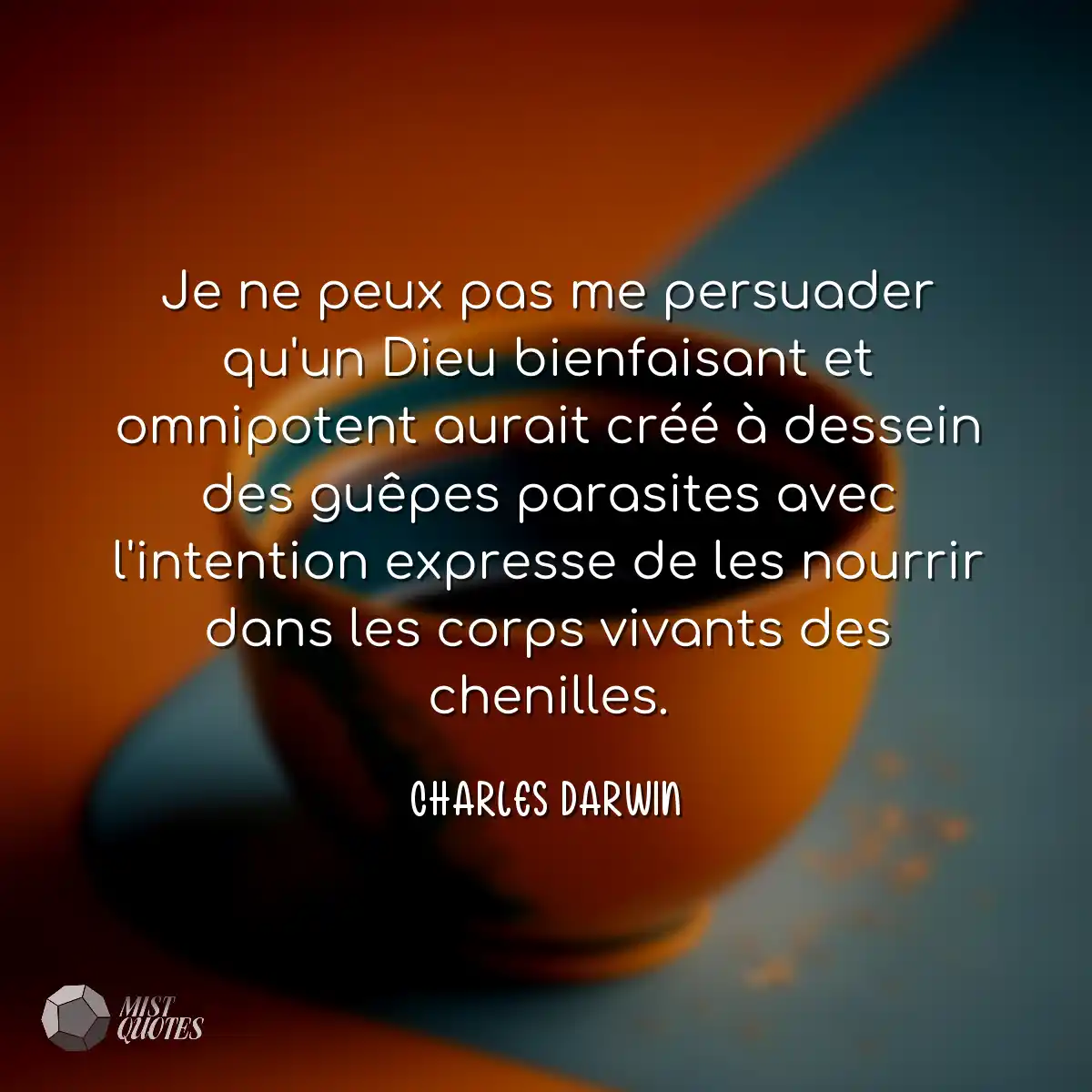 Je ne peux pas me persuader qu'un Dieu b