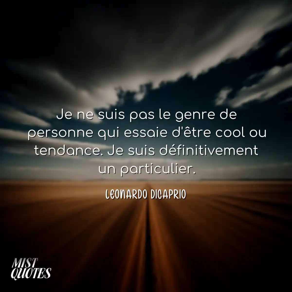 Je ne suis pas le genre de personne qui essaie d'ê