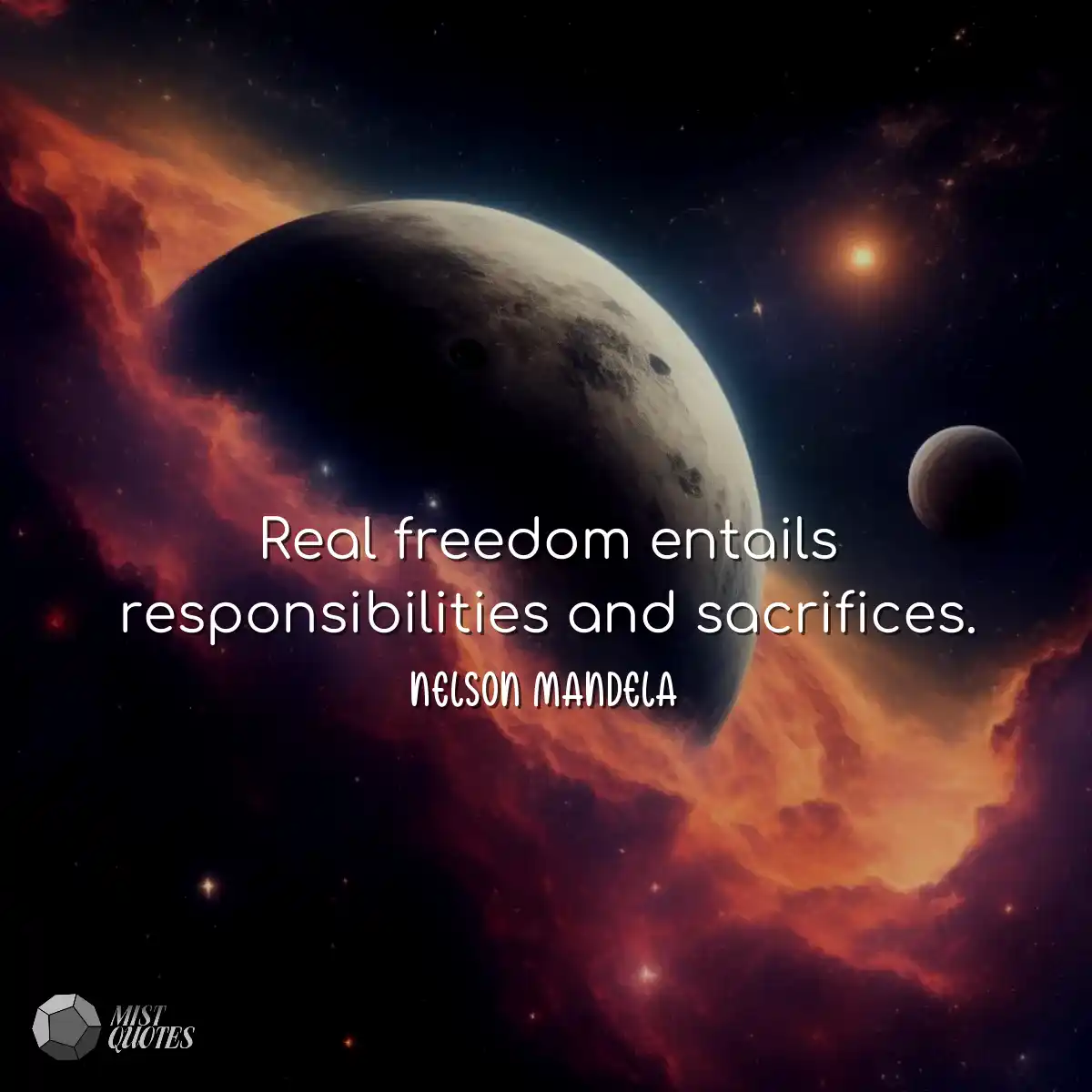 Real freedom entails responsibilities an