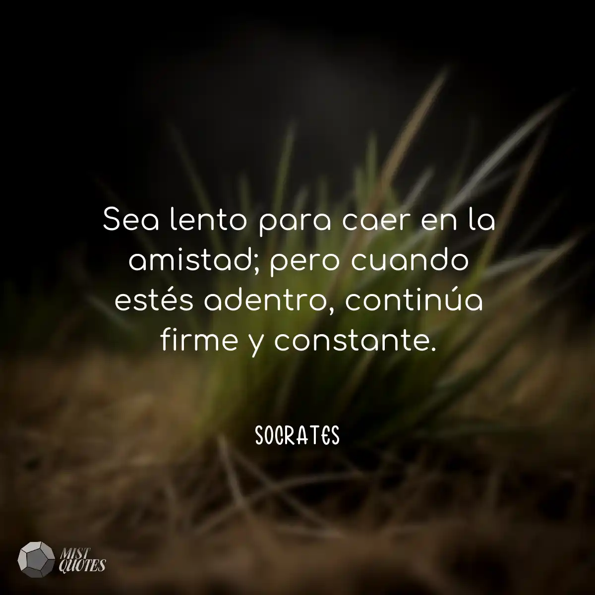 Sea lento para caer en la amistad; pero 