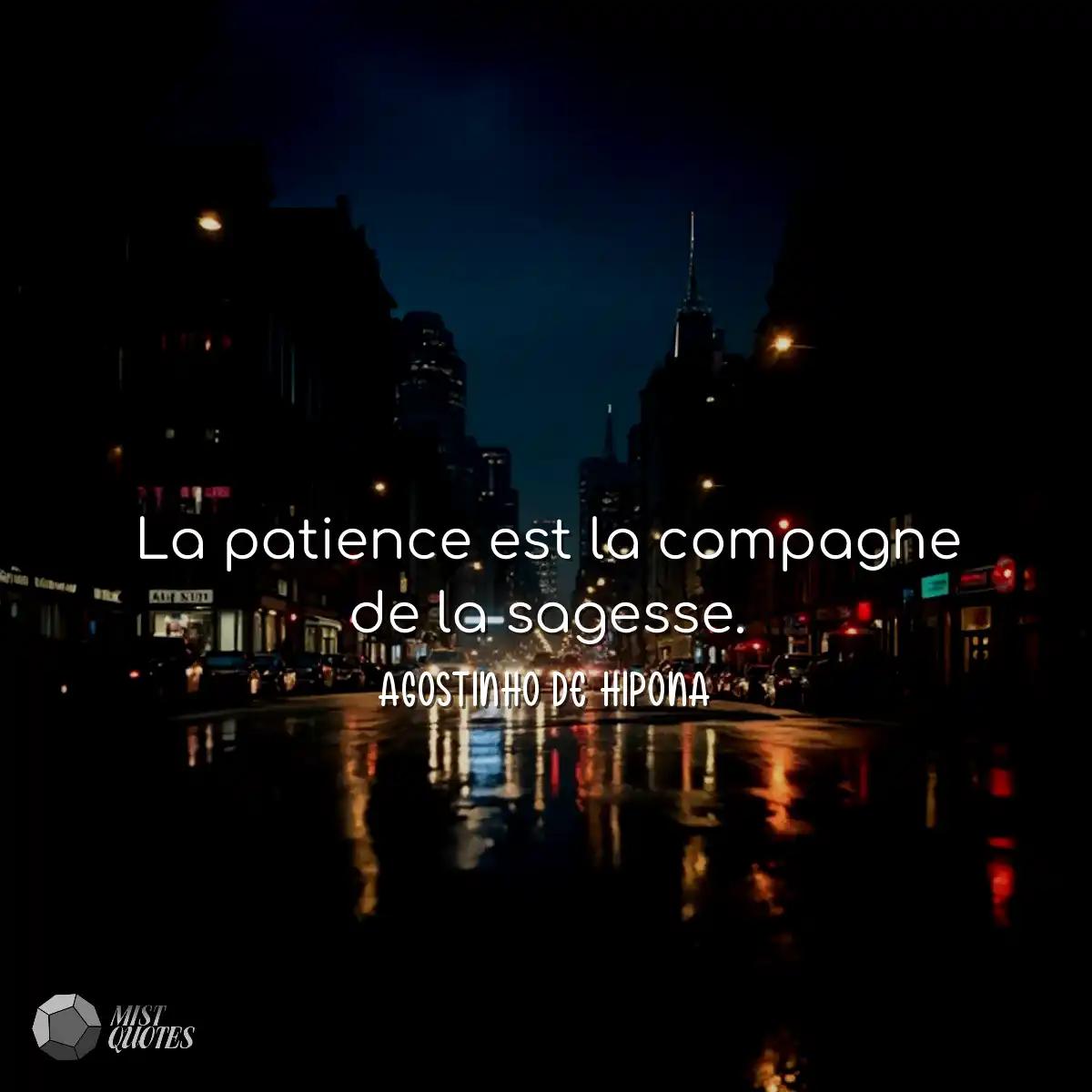 La patience est la compagne de la sagesse.