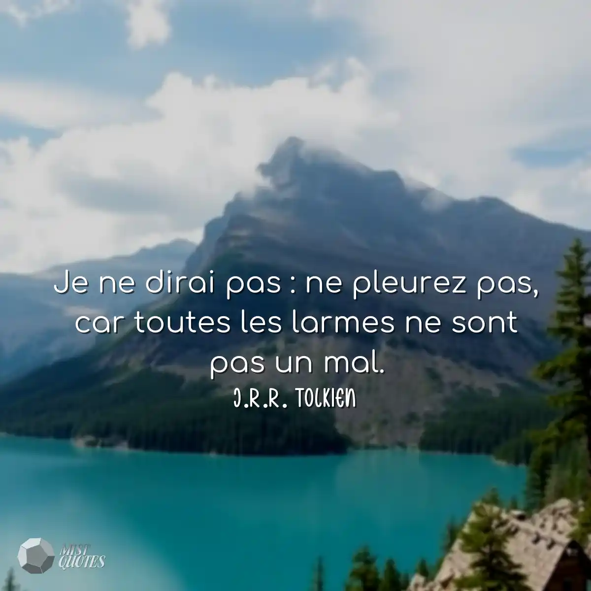 Je ne dirai pas : ne pleurez pas, car to