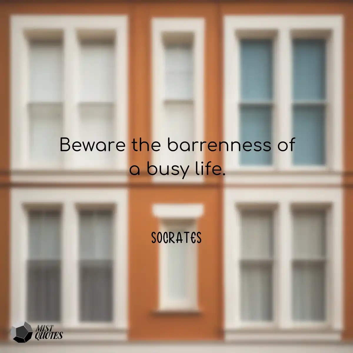 Beware the barrenness of a busy life.