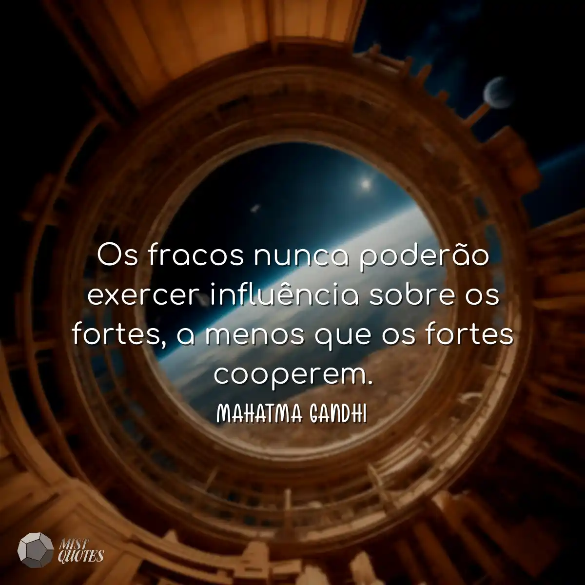 Os fracos nunca poderão exercer influência sobre o