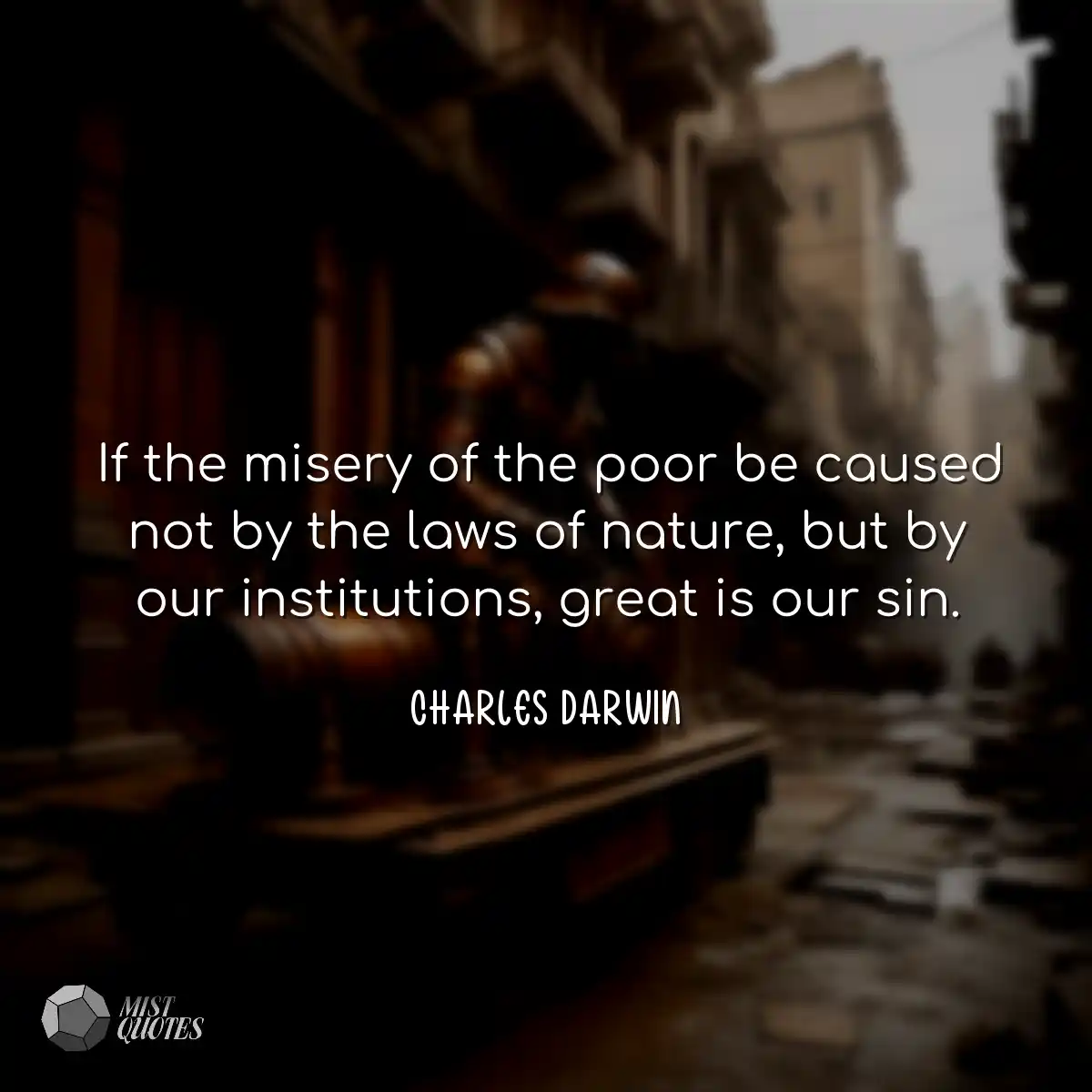If the misery of the poor be caused not by the law