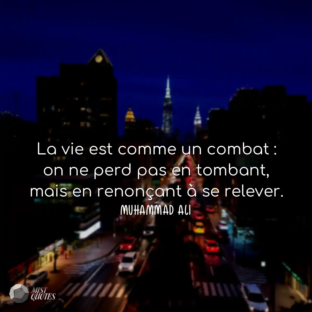 La vie est comme un combat : on ne perd pas en tom