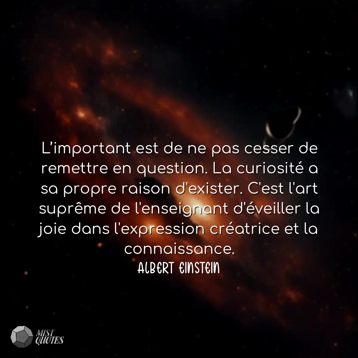L’important est de ne pas cesser de remettre en qu