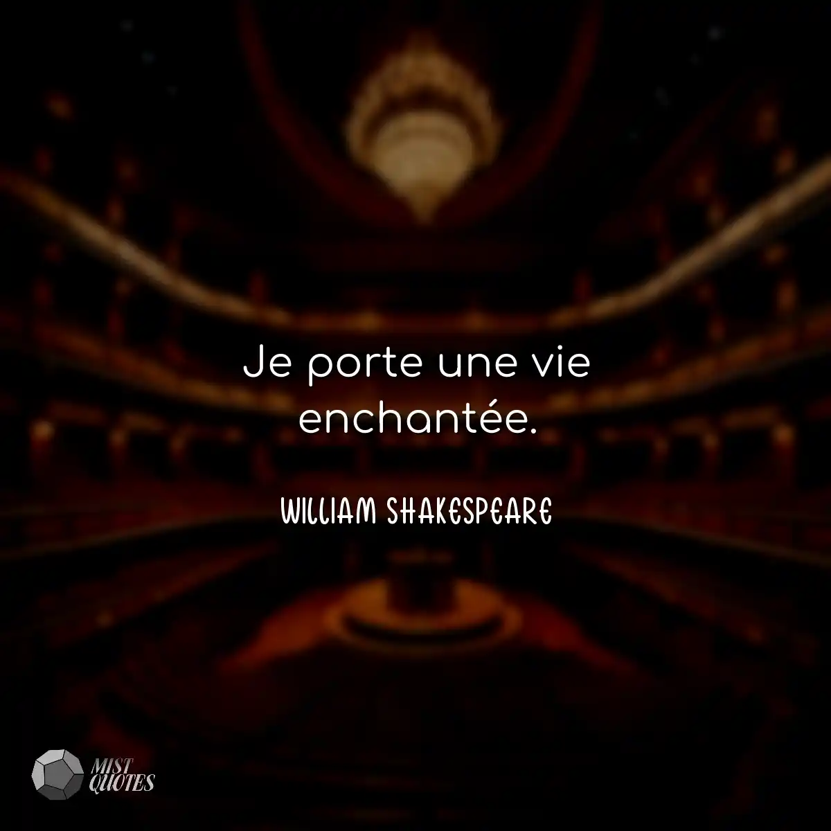 Je porte une vie enchantée.