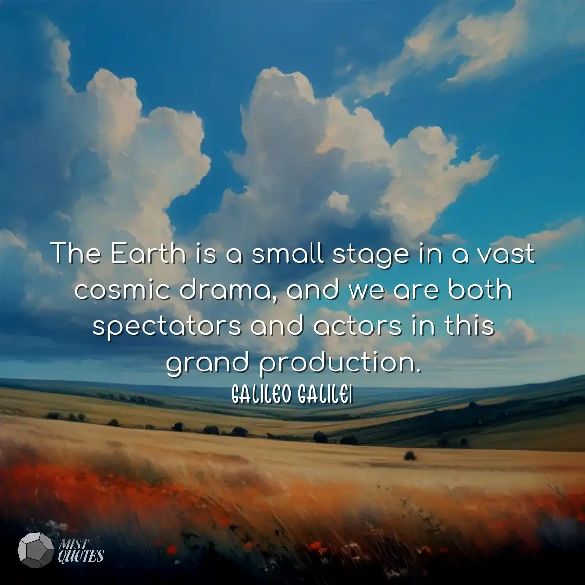 The Earth is a small stage in a vast cos