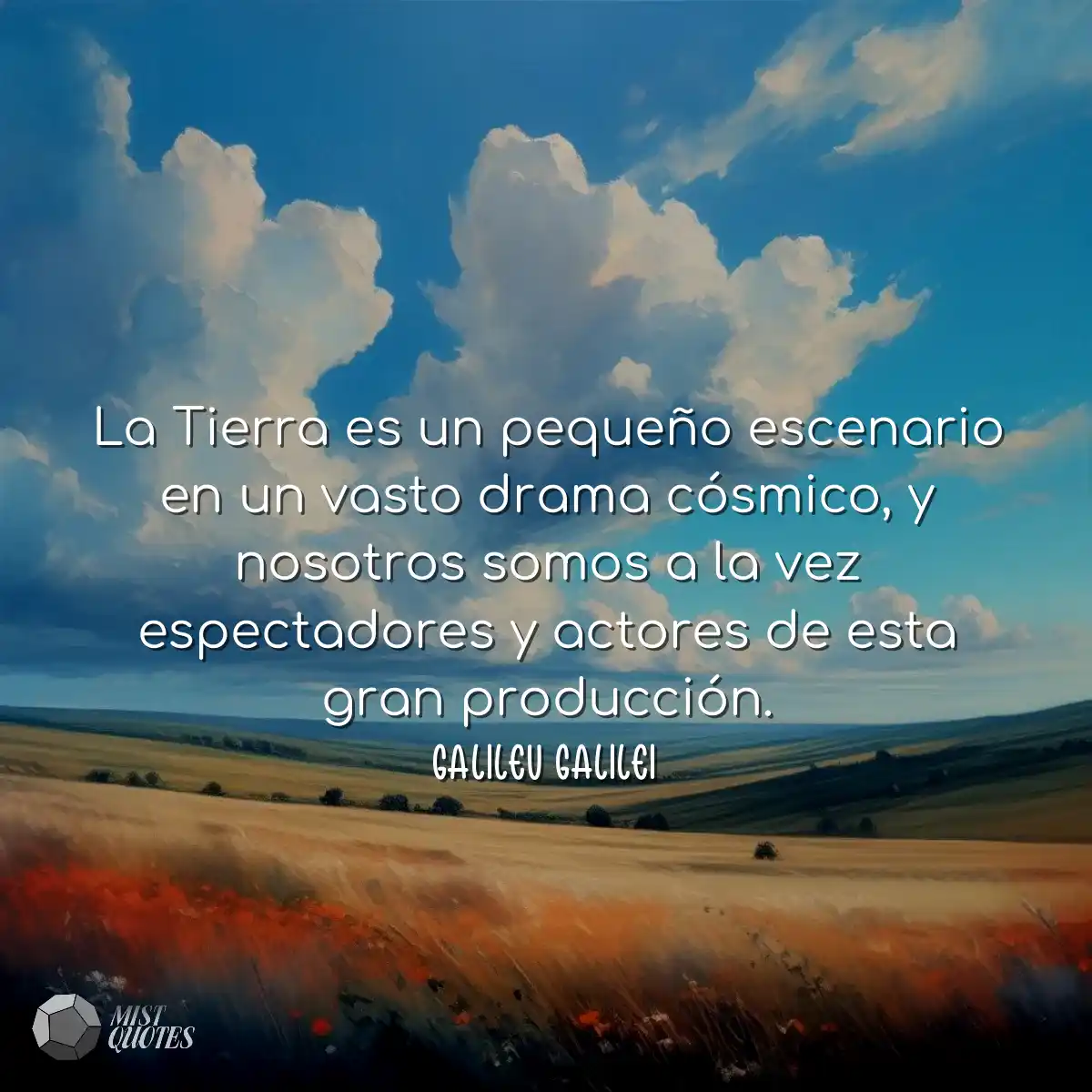 La Tierra es un pequeño escenario en un vasto dram