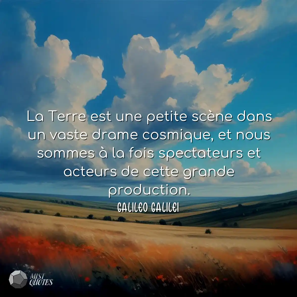 La Terre est une petite scène dans un vaste drame 