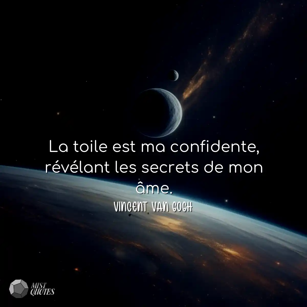 La toile est ma confidente, révélant l