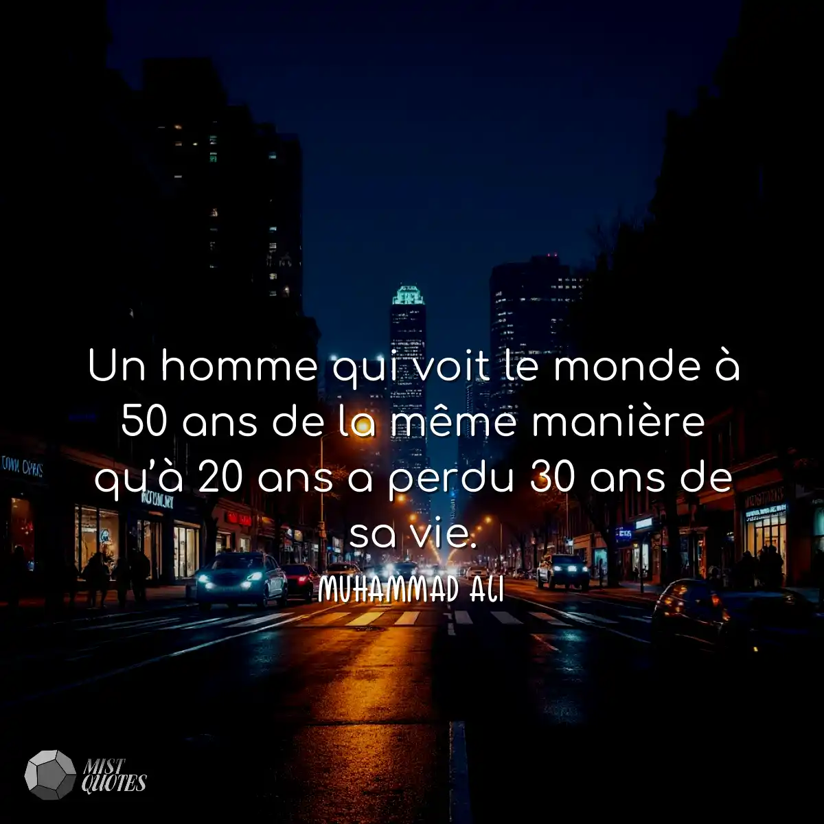 Un homme qui voit le monde à 50 ans de la même man