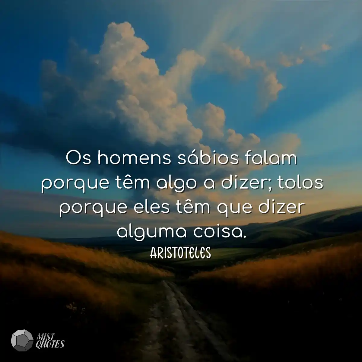 Os homens sábios falam porque têm algo a dizer; to