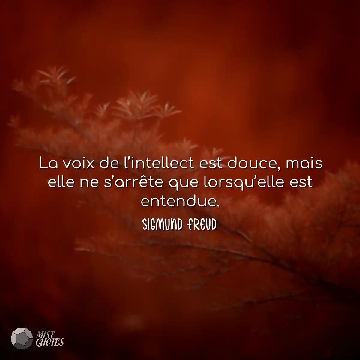 La voix de l’intellect est douce, mais