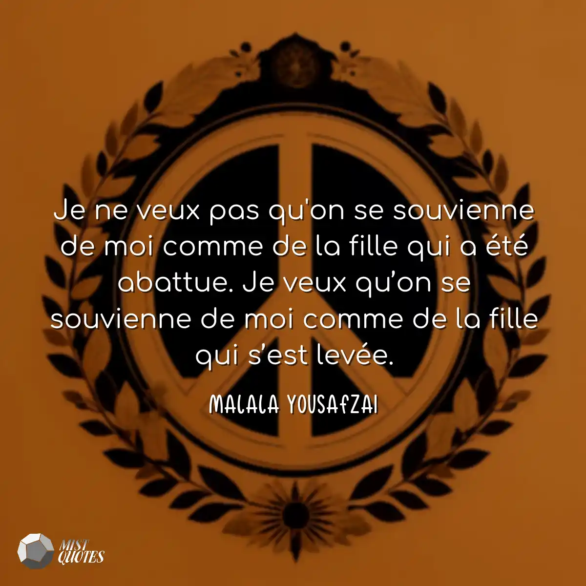 Je ne veux pas qu'on se souvienne de moi