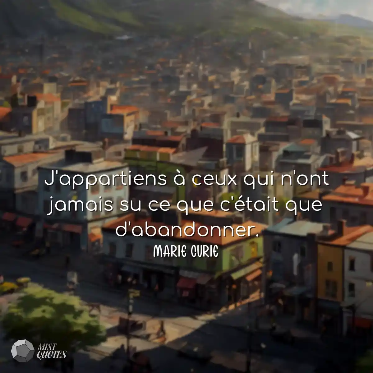 J'appartiens à ceux qui n'ont jamais su