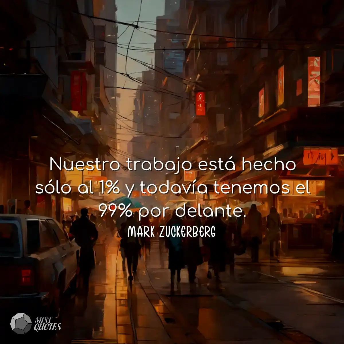Nuestro trabajo está hecho sólo al 1% 