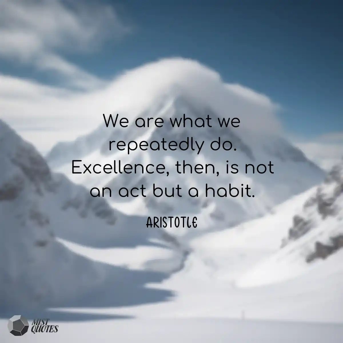 We are what we repeatedly do. Excellence, then, is
