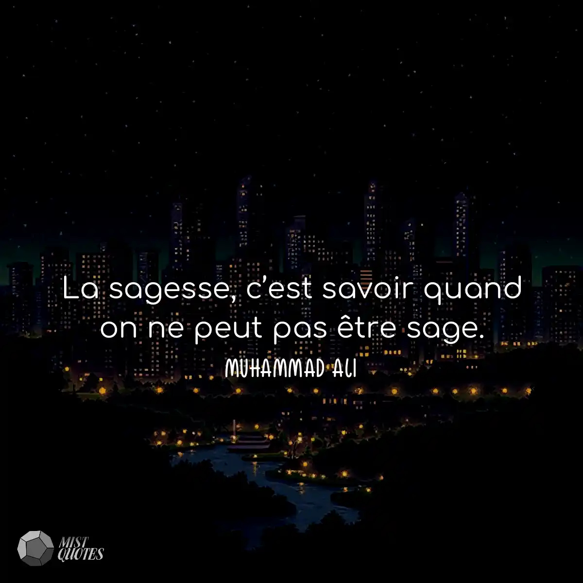 La sagesse, c’est savoir quand on ne peut pas être