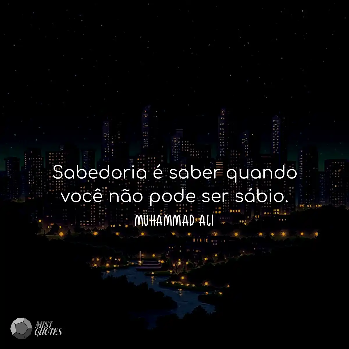 Sabedoria é saber quando você não pode ser sábio.