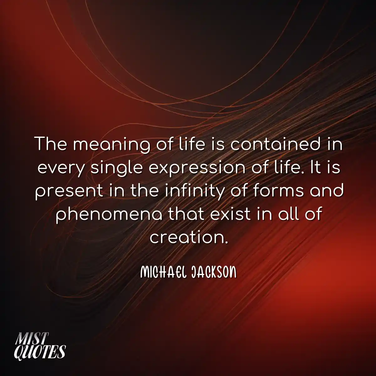 The meaning of life is contained in every single e
