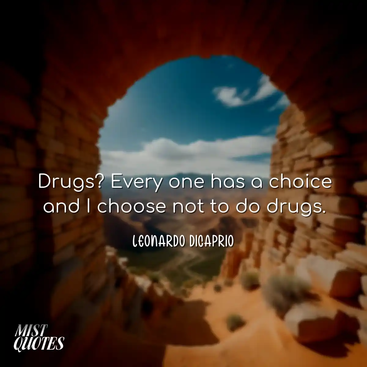Drugs? Every one has a choice and I choo