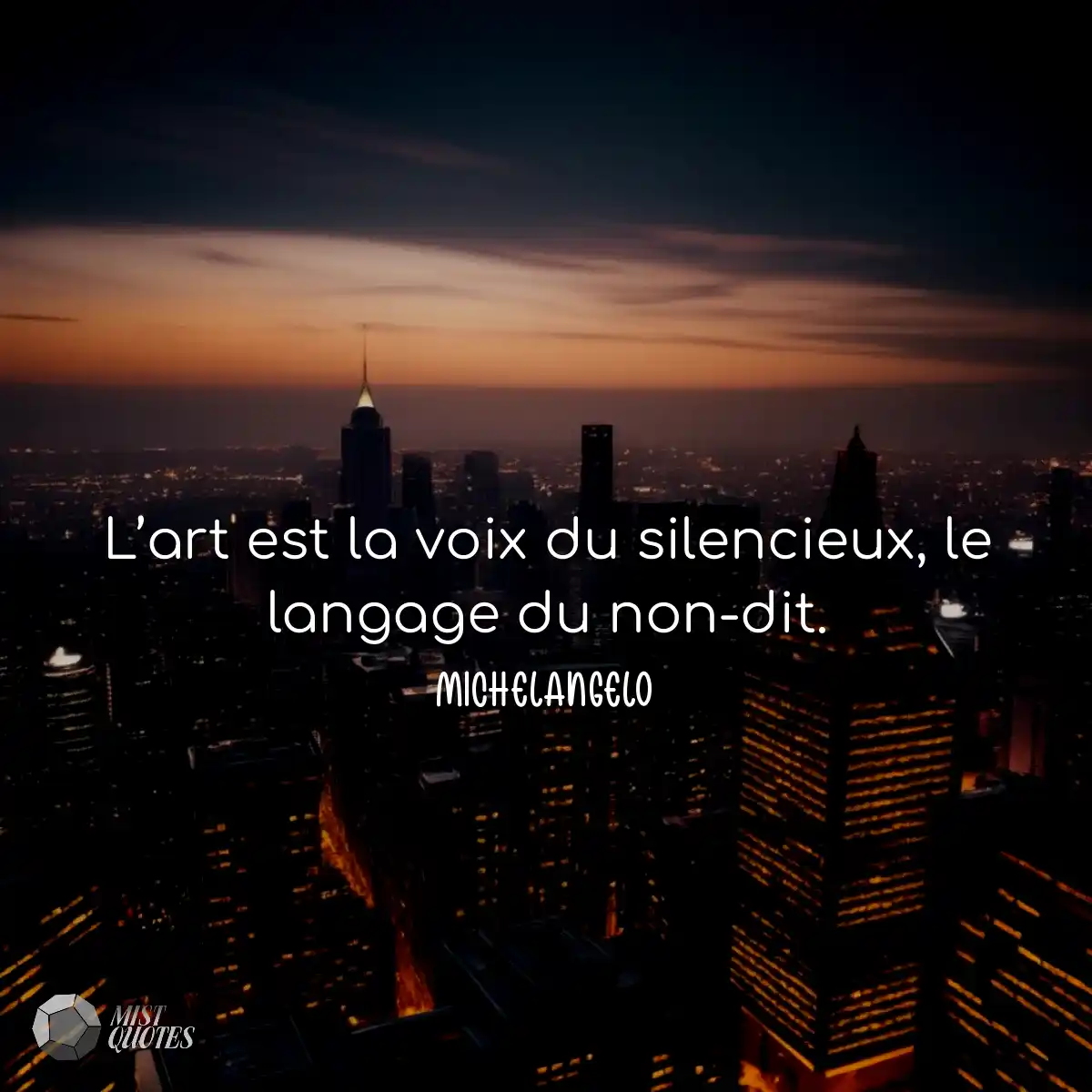 L’art est la voix du silencieux, le la