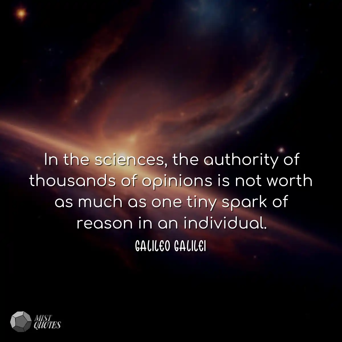In the sciences, the authority of thousa
