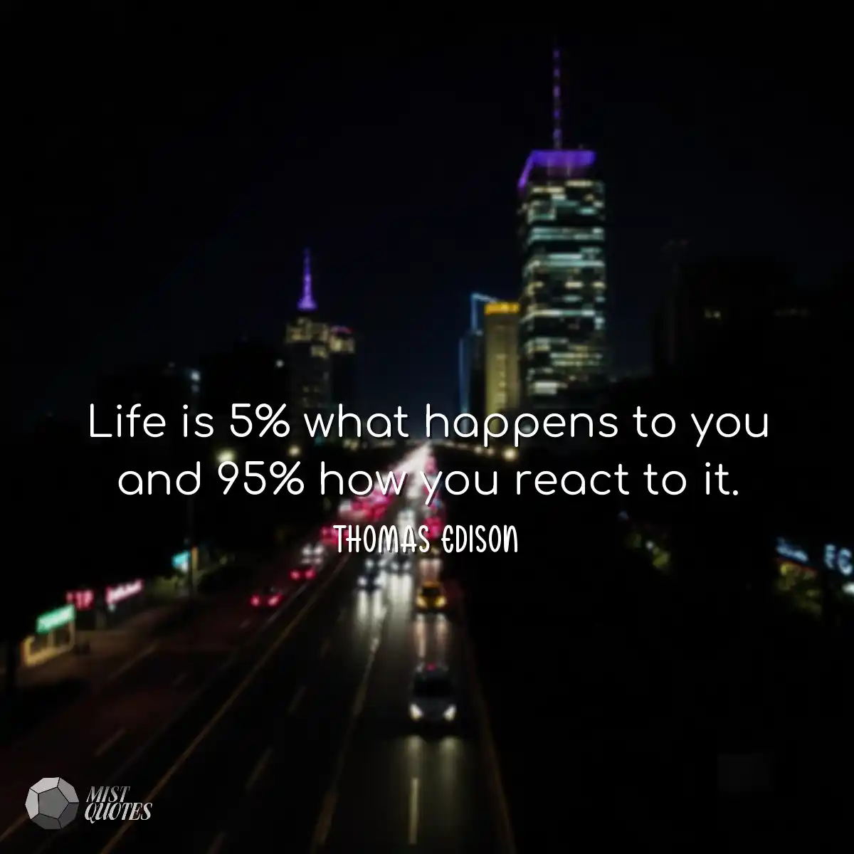 Life is 5% what happens to you and 95% h
