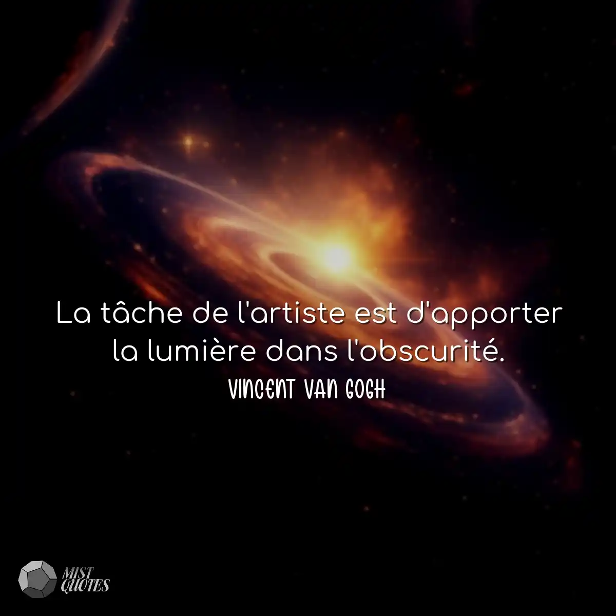 La tâche de l'artiste est d'apporter la