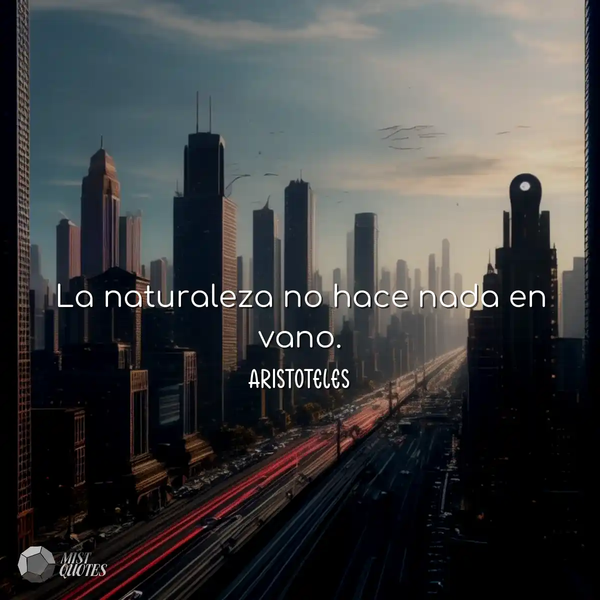 La naturaleza no hace nada en vano.