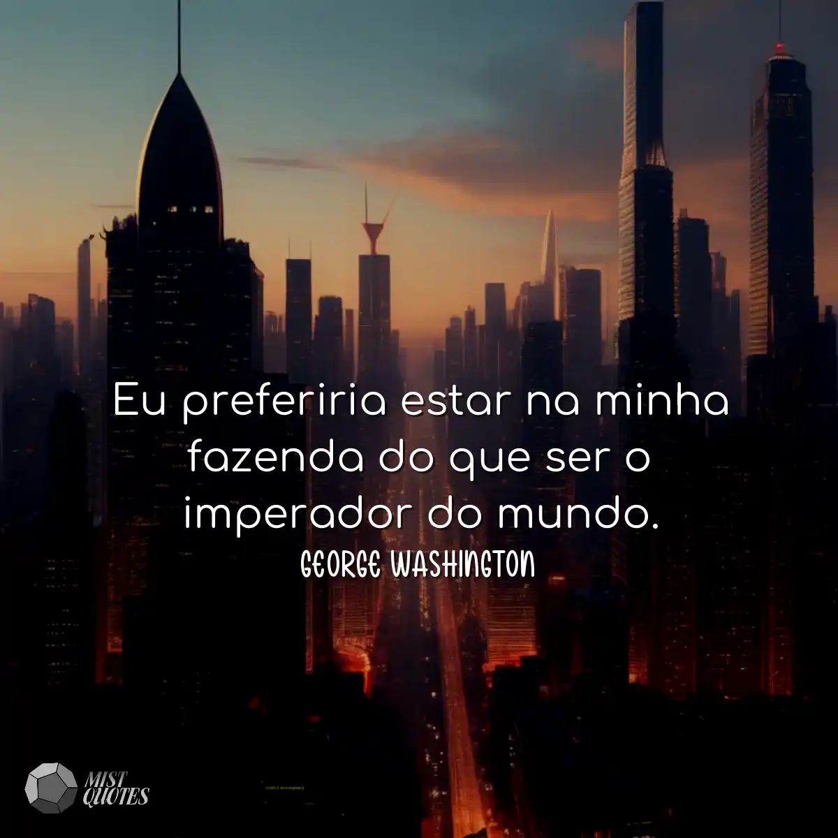 Eu preferiria estar na minha fazenda do que ser o 