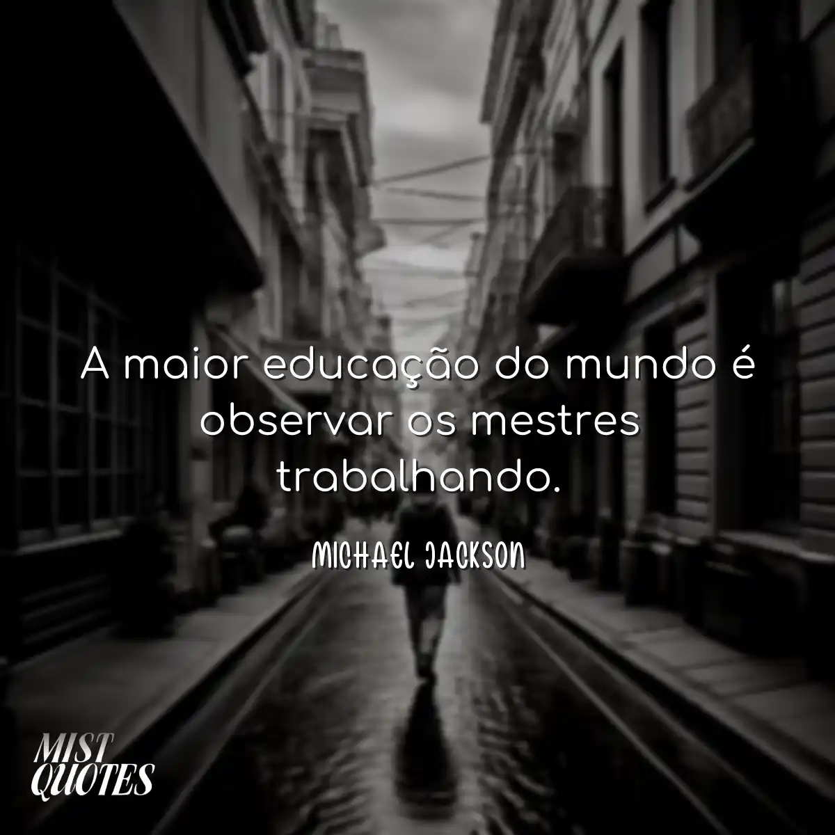 A maior educação do mundo é observar os mestres tr